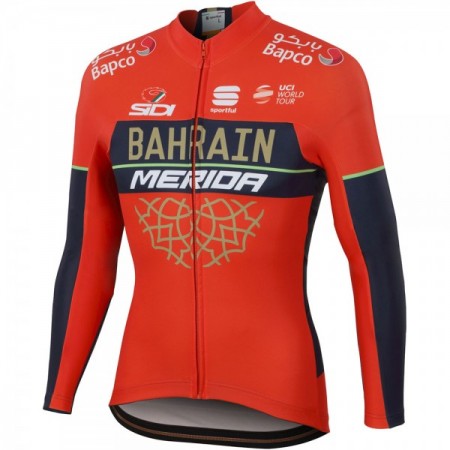 Maillot vélo 2018 Bahrain Merida Manches Longues N001